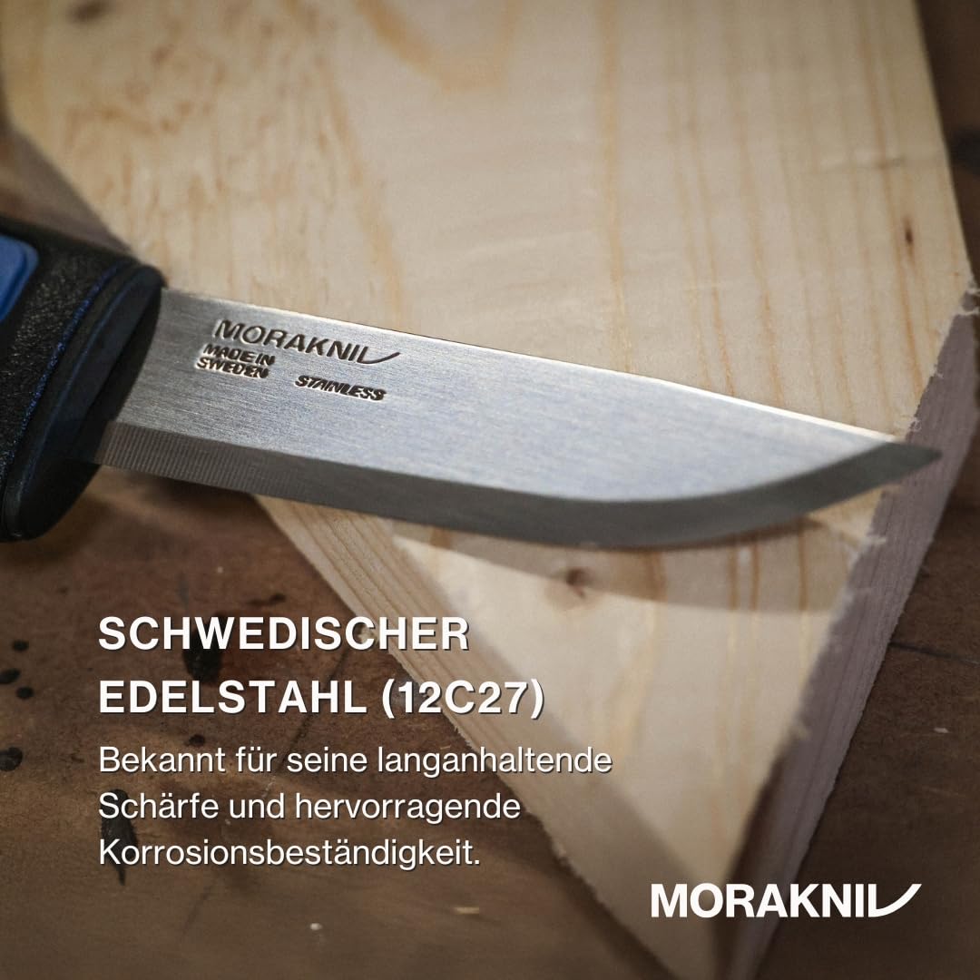 Morakniv Messer mit Scheide für Handwerker - 2-Pack Blau/Schwarz - Pro S - Mora Messer Feststehende Klinge aus Edelstahl - 2,0 mm - Hergestellt in Schweden - Outdoormesser feststehend