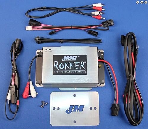 JMC Rokker 200 vatios, kit de amplificador de 2 canales 2015 y modelos Harley Road Glide más nuevos
