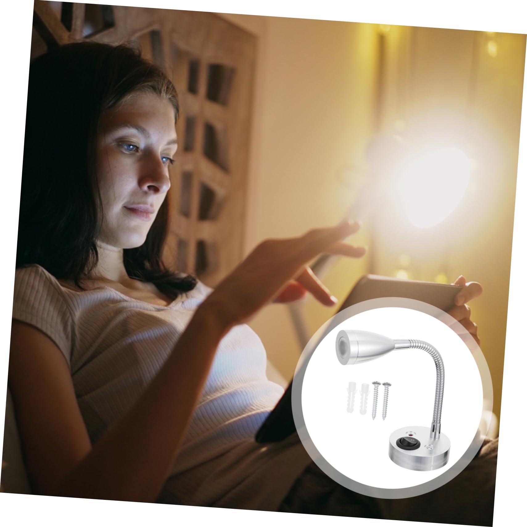 OUNONA 2pcs Portable Led Reading Light Car Swivel Spotlight for Rv Boat Motorhome Warm Light Fixture for Interior Lighting Reading