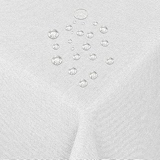 MODERNO Obrus z adamaszku o wyglądzie lnu żakardu z ochroną przed plamami prostokątny 130 x 130 cm szary