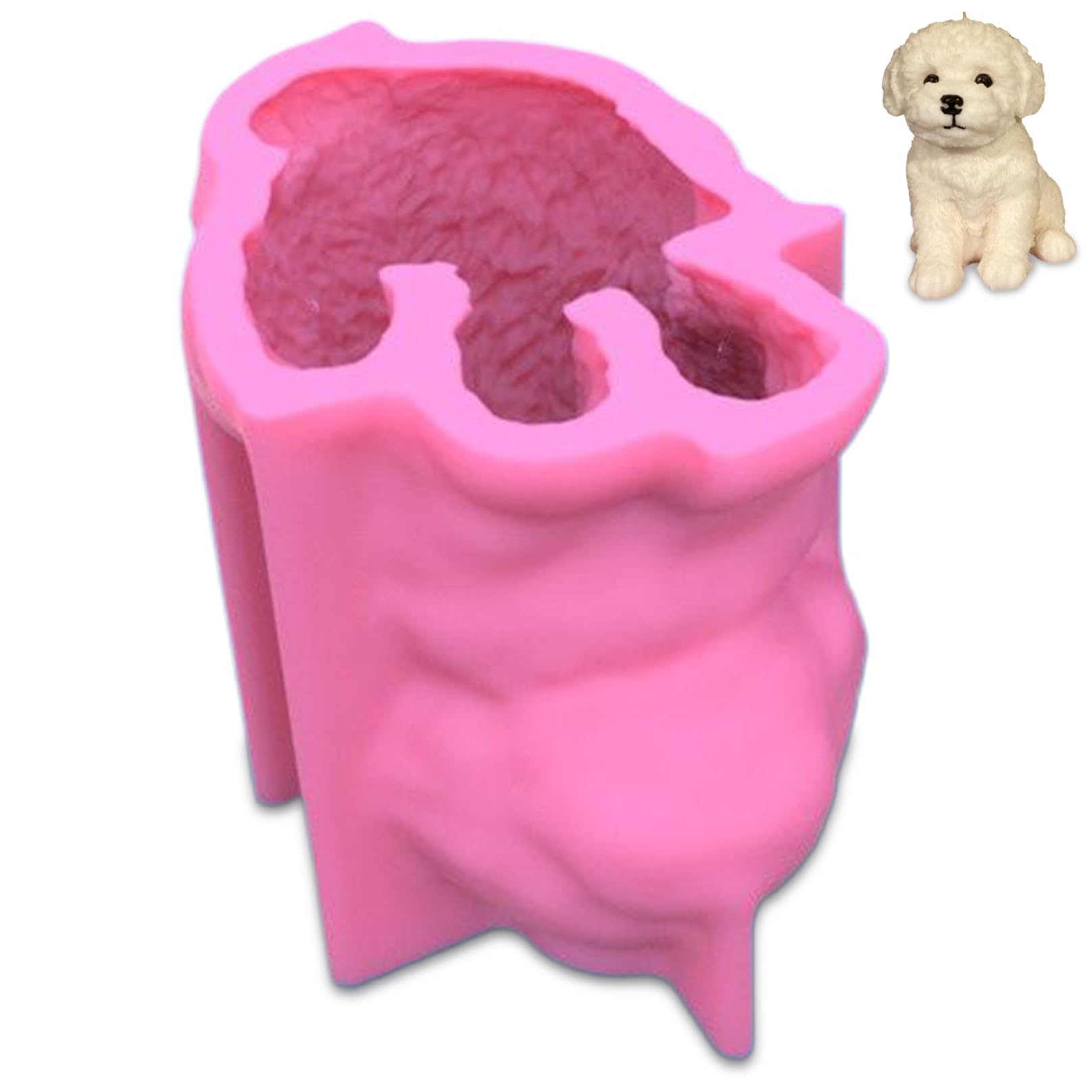 Lcarege Dog Silicone Mold 5x5x4 3D Cute Dog Resin Mold for Chocolate or Candle Making, Simulation Unique Puppy Silicone Molds for Art Crafts Festival Home Decor