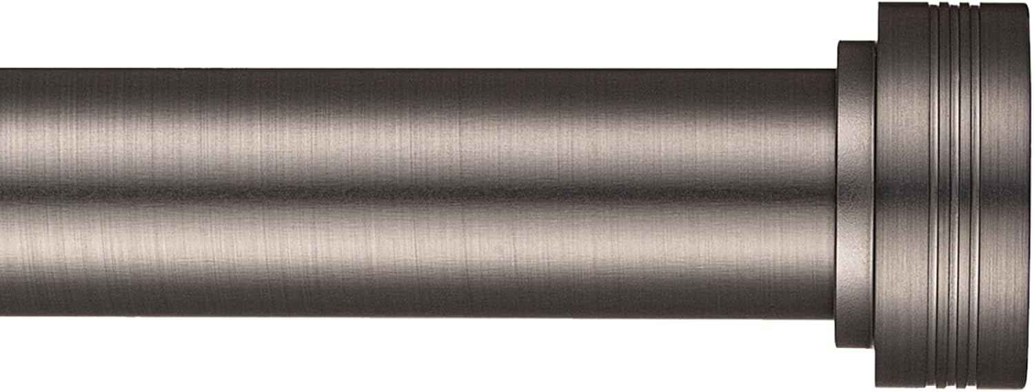 Heavy Duty Curtain Rods for Windows 18 to 45 Inch, Adjustable Length 1 Inch Diameter Window Curtain Rod with Aluminium Finials, Sand Nickel 18"-45" Sand Nickel