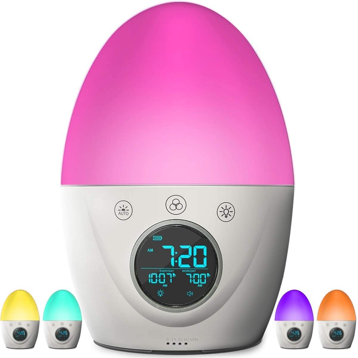 Kids Alarm Clock, Children's Sleep Trainer, 7 Color Wake Up Light & Night Light, Sleep Timer-Teaches Child When Fine To Wake Up, Great Christmas Gift for Girls Boys