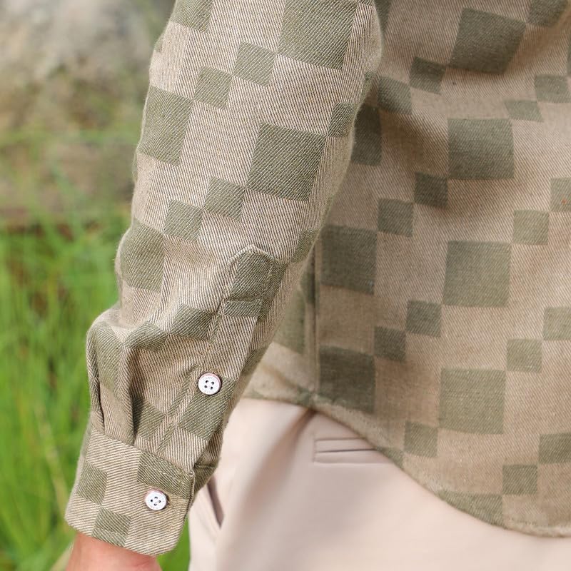 Image of CAHOOT Men's Solid Utility Shirt | Casual Wear | Spread Collar | Long Sleeve | Button Closure | Shirt Crafted with Comfort Fit for Everyday Wear
