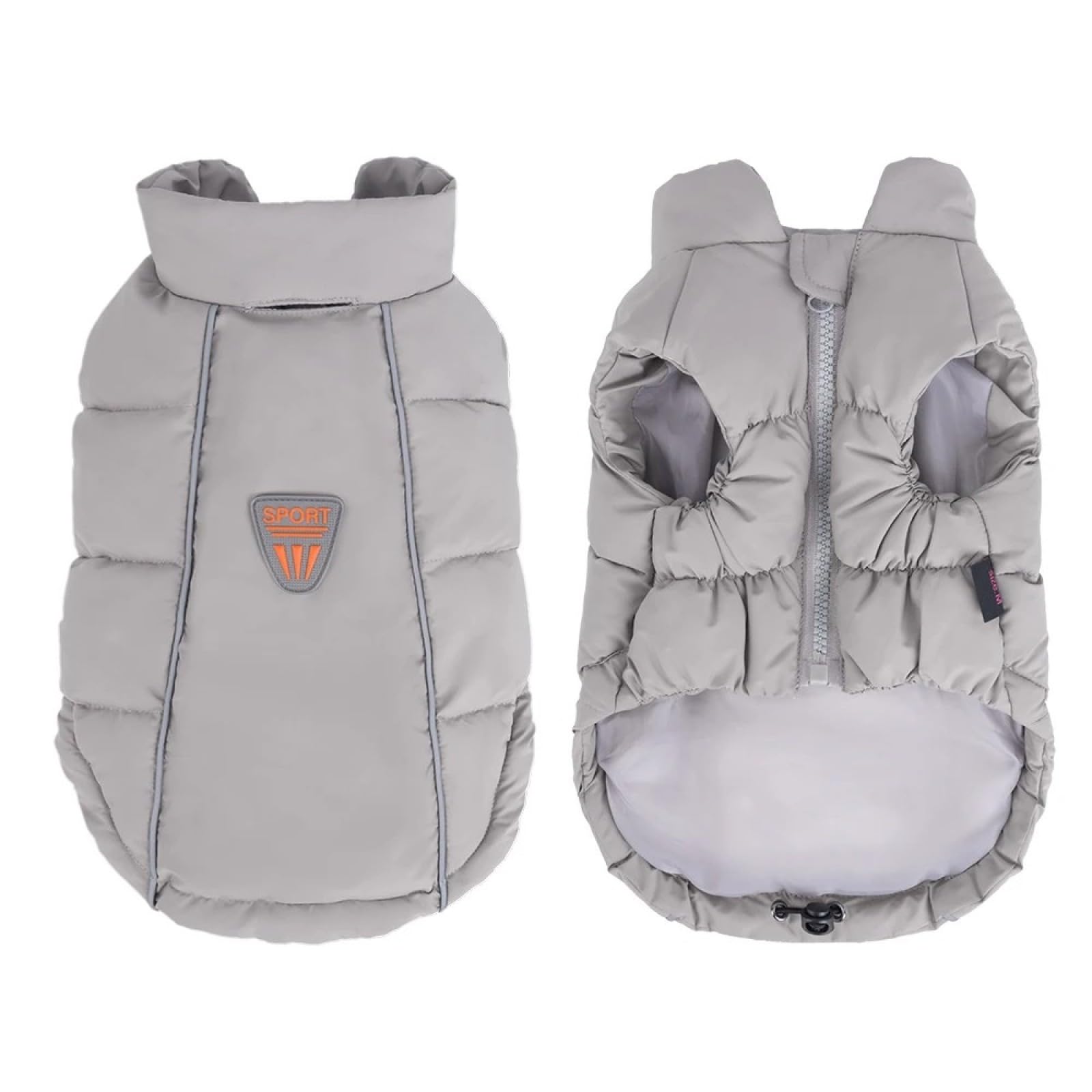 Veste imperméable pour chien respirante et chaude Gris 2XL - Protection neige à zip