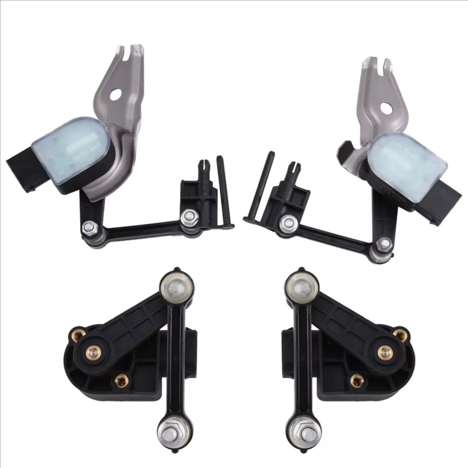 Sensor de Nivel de Altura Compatible con Porsche Cayenne 2003, 2004, 2005, 2006, 2007, 2008, 2009 y 2010 (4 Unidades), Delantero y Trasero, 95534107521