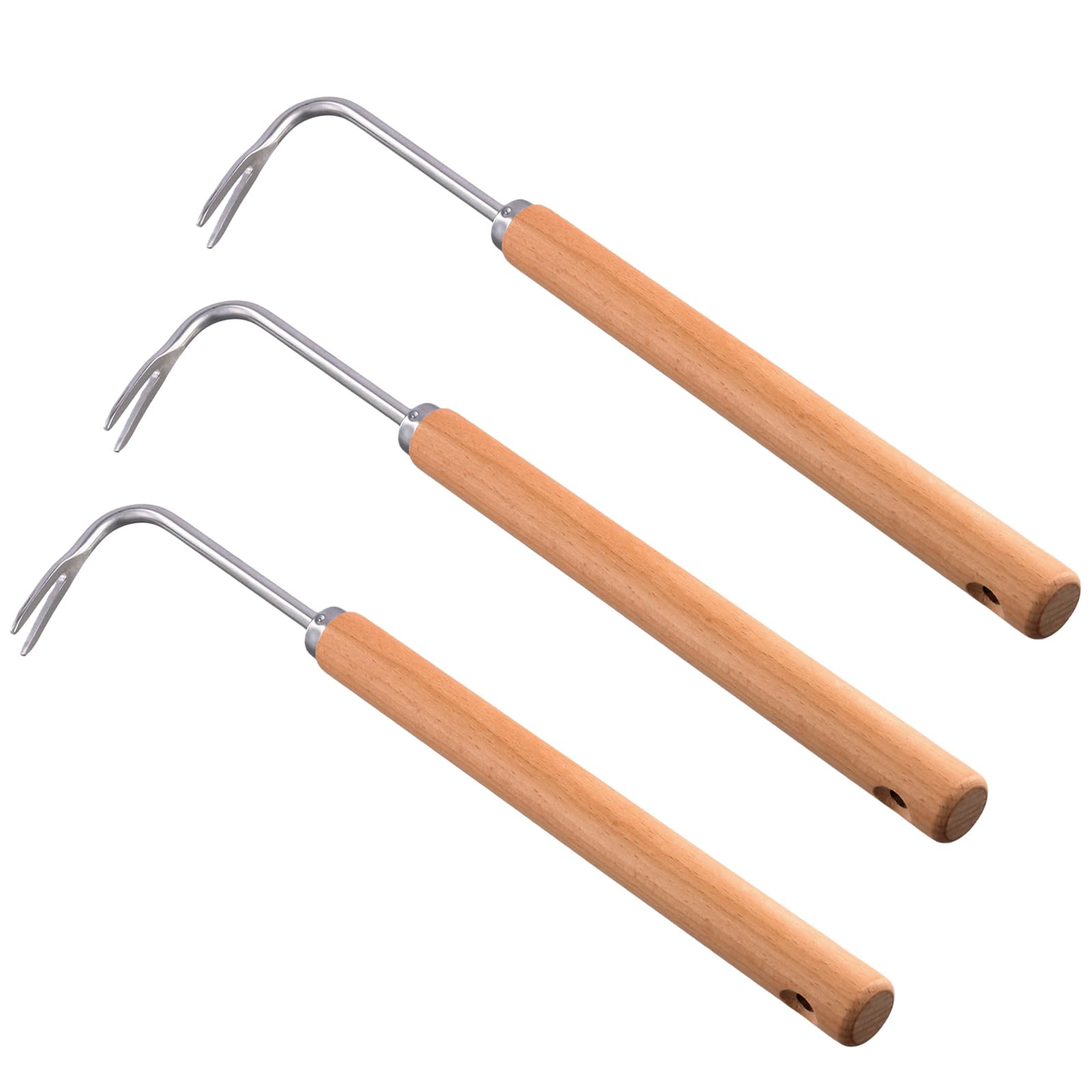 Extracteur de mauvaises herbes MUKSEUT en lot de 3 avec manche bois 40cm
