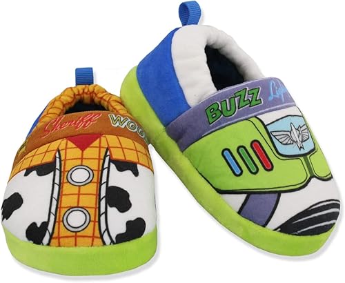 Disney Toy Story Woody Buzz - Pantuflas acampanadas para niños pequeños