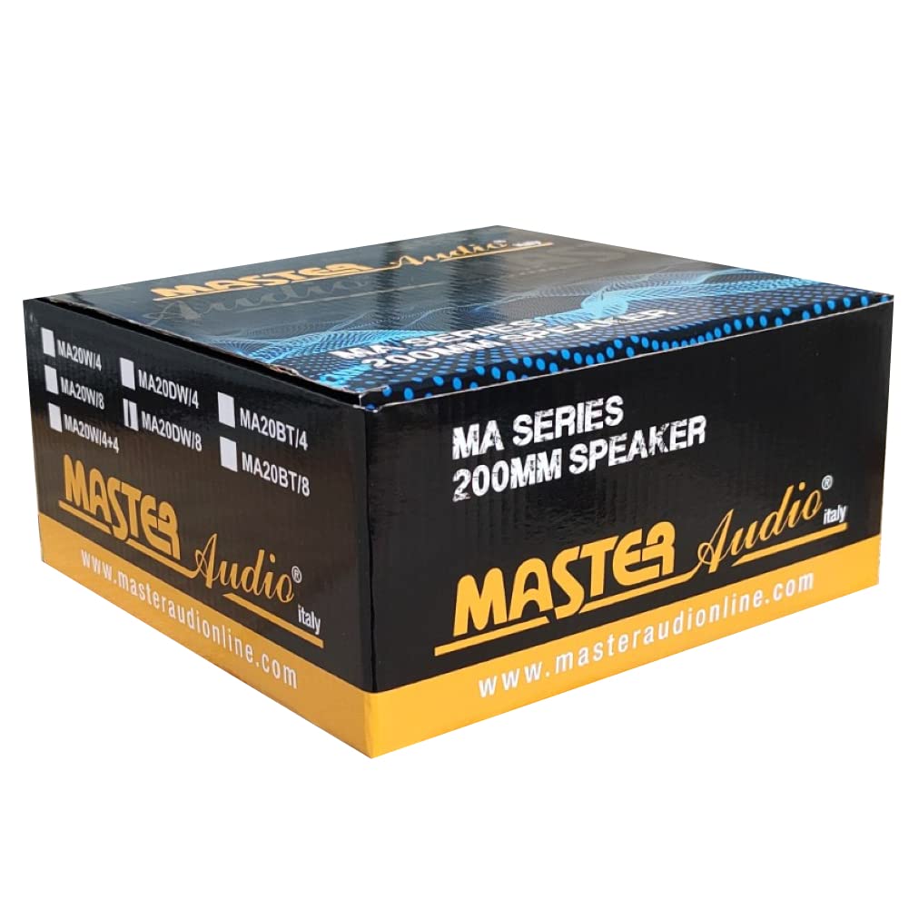 MASTER AUDIO 1 MA20DW/8 altoparlante woofer professionale da 20 cm 200 mm 8" 150 watt rms e 300 watt max 8 ohm per casa, 1 pezzo