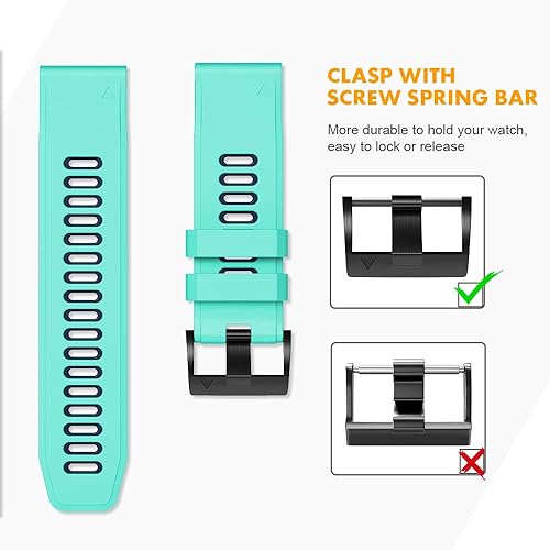 Miniatura 40 de NotoCity Compatible with Fenix 6X Watchbands Silicone Sport Watch Strap for Fenix 5X/5X Plus/Fenix 6X Pro/Fenix 7X/Fenix 3/Fenix 3 HR/Tactix/Descent