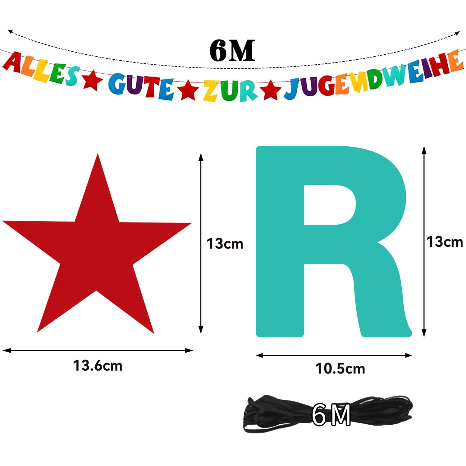 2 Ghirlande Di Gagliardetti Per Jugendweihe - Decorazioni Per Festa In Cartone Con Scritta 'Happy Anniversary' - 3 Metri Con Foglie Verdi E Lettere Dorate - 2