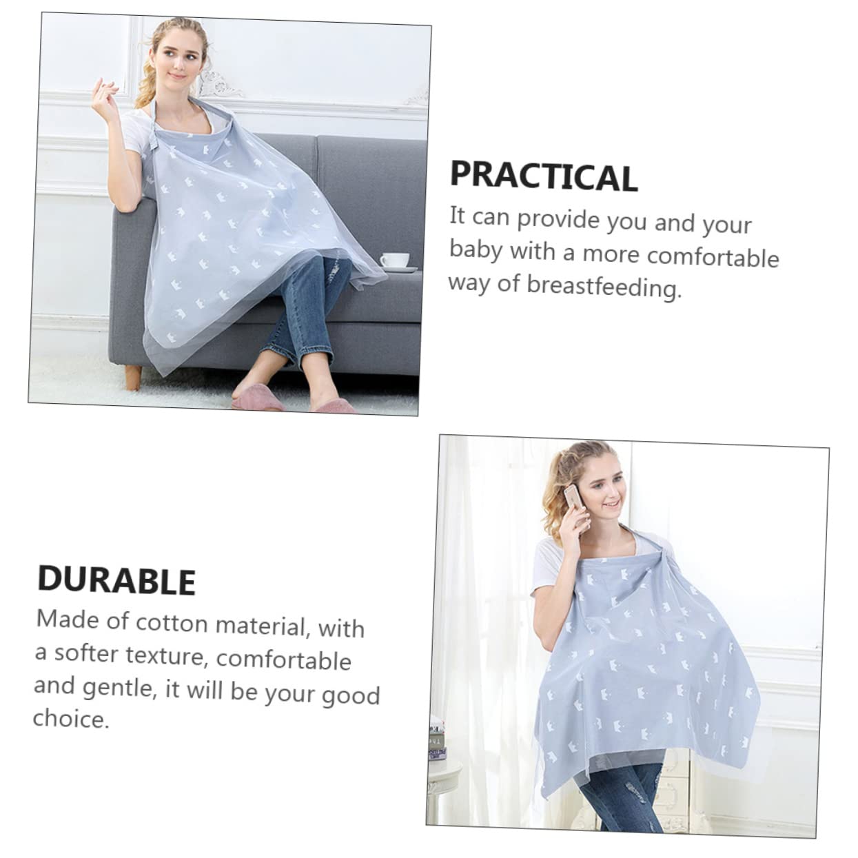 YARNOW Breastfeeding Supplies Mom Nursing Cover Multi-Functional Breastfeeding Cloak for Mom
