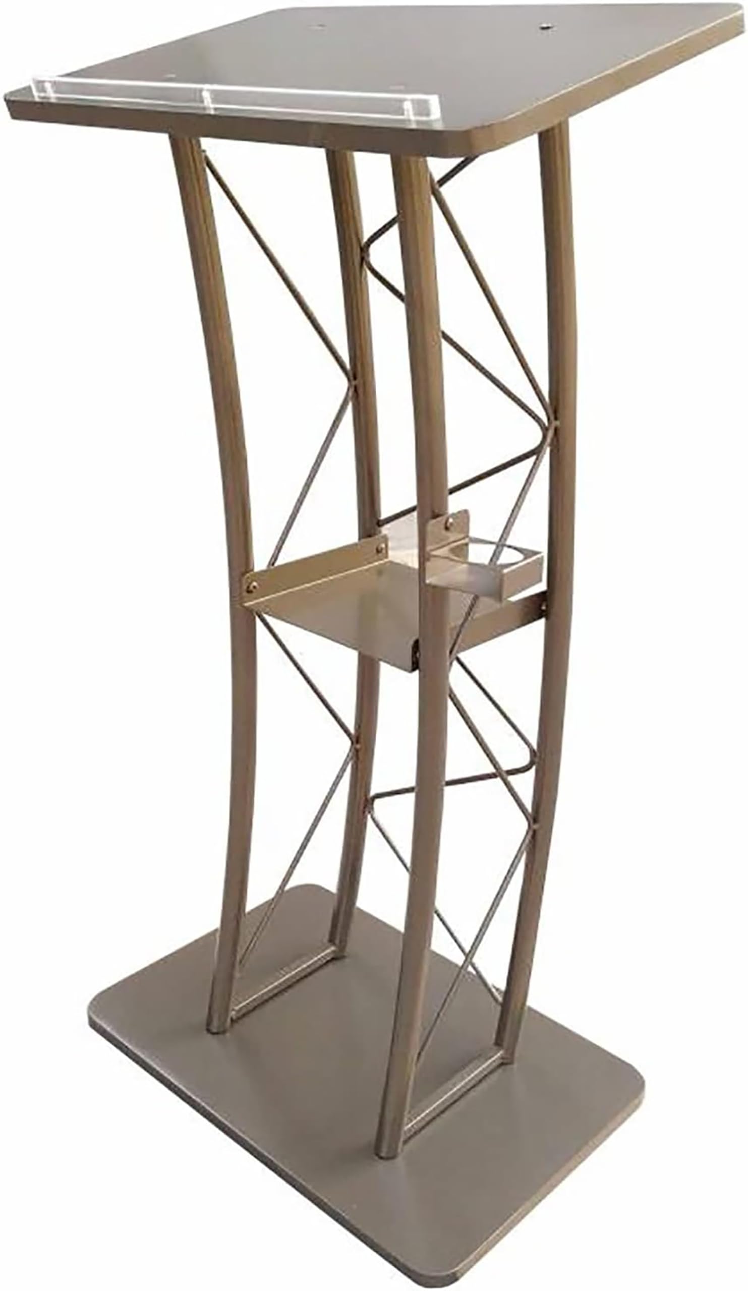 Pupitre et Podium en Acier Inoxydable – Portable et Durable pour Bureaux, écoles, conférences, idéal pour Les présentations avec Option étagère