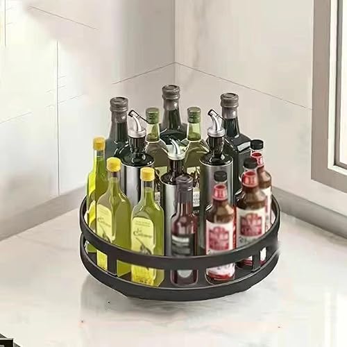 Miniatura 10 de Estante giratorio para especias, plato giratorio Lazy Susan de varios niveles, gira 360 grados, estantes ajustables, doble capa y un diseño
