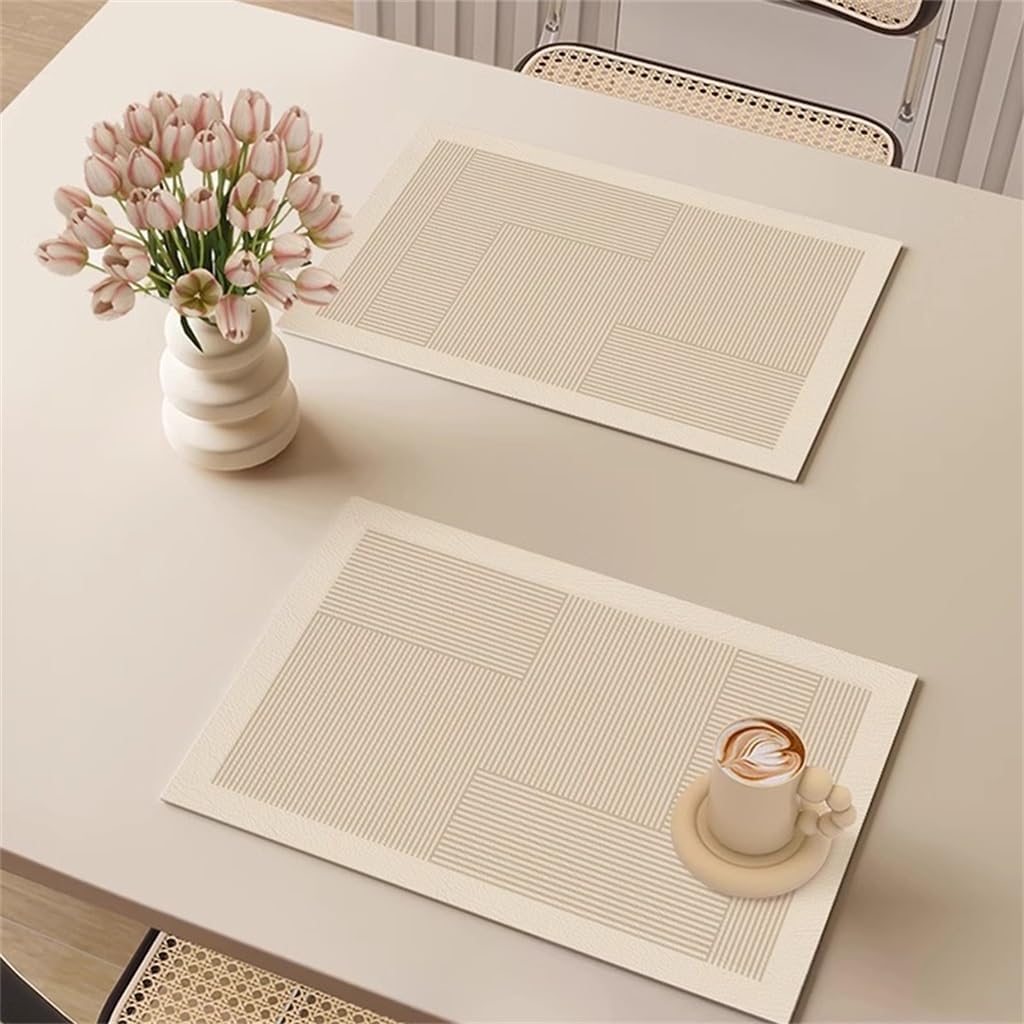 Pmat Leather Table Mat Waterproof Oil Heat Insulation Hotel Plate Western Food
