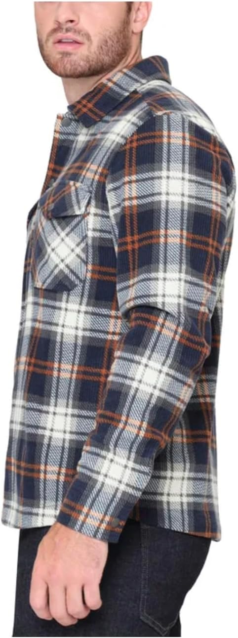 The B.C. Clothing Co. Heritage Men's Textured Flannel Shirt (US, Alpha, X-Large, Regular, Regular, Blue) - Image 2