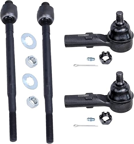 Detroit Axle - 4 barras de acoplamiento delanteras para Honda Ridgeline 06-14, 4 extremos de barra de acoplamiento exteriores interiores 2006 2007