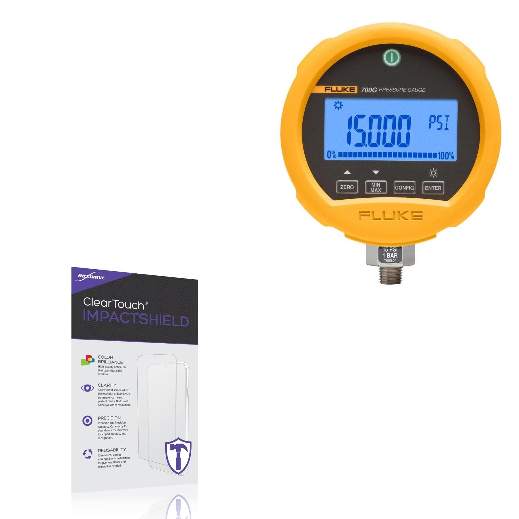 BoxWave Screen Protector Compatible with Fluke 700G - ClearTouch ImpactShield (2-Pack), Impenetrable Screen Protector Flexible Film