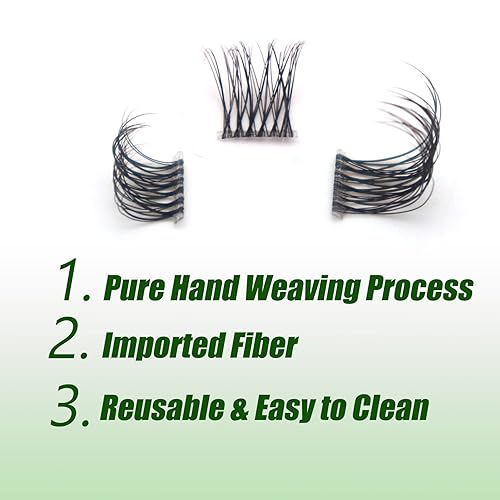 Miniatura 4 de Veleasha Extensión de pestañas DIY 39 racimos de pestañas rizadas en D, pestañas individuales con banda transparente, aspecto natural, suaves y