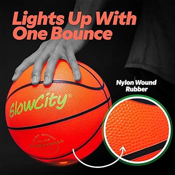 美品希少　残り一点　衝撃を与えると光る　ライトアップバスケットボール　オレンジ Amazon.co.jp: GlowCity LEDライトアップバスケットボール