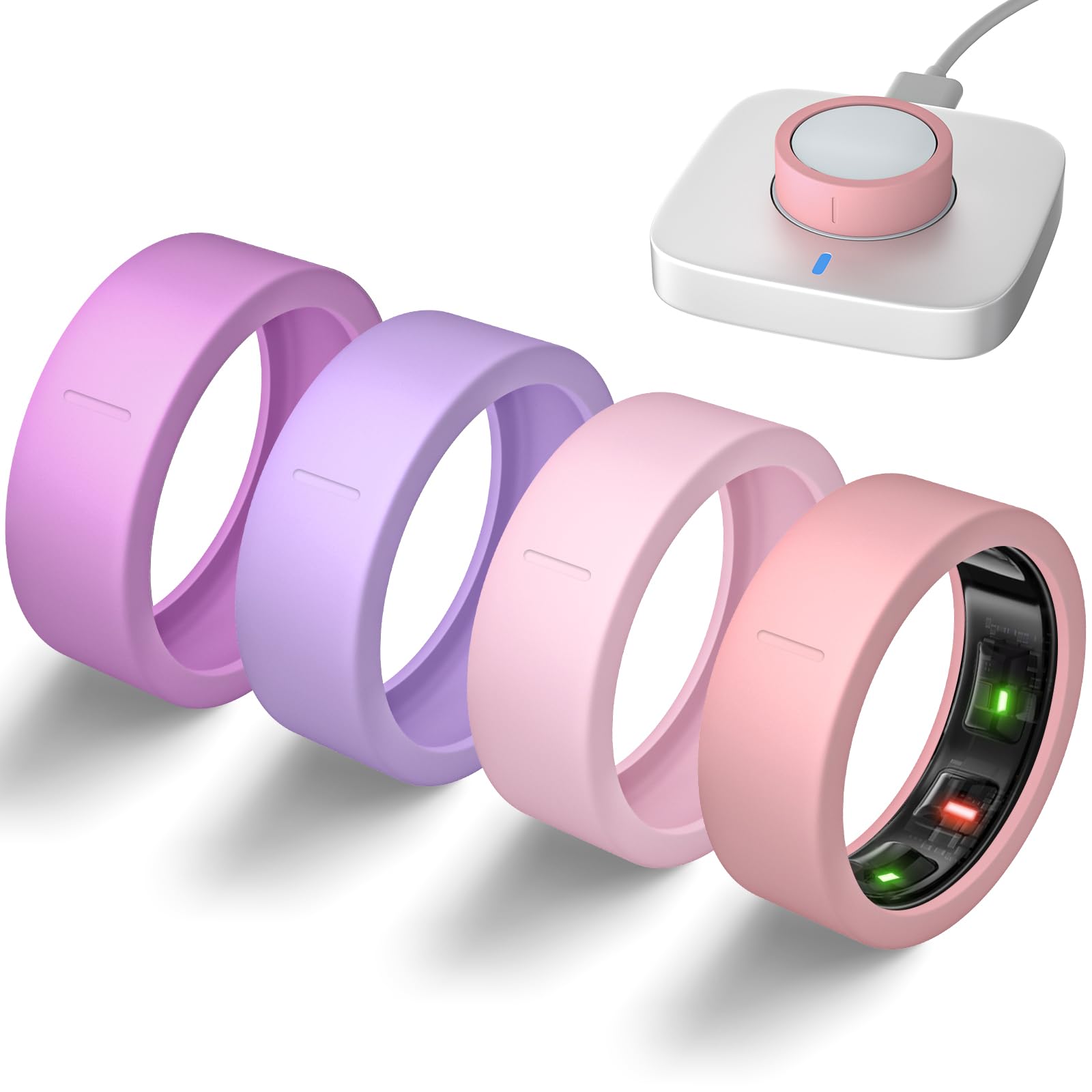 4 Pack Ultra-Thin Covers Compatible with Oura Ring Gen 4/Oura Gen 3 Cover | Anti-Scratch Elastic Silicone Protector Case Smart Rings Accessories for ULTRAHUMAN Ring AIR/RingConn Gen 3/Gen 2/2 Air