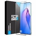 SupCares Tempered Glass for Oppo F25 Pro and Oppo Reno8 Pro (6.7 Inch) With Installation Kit | 9H Edge to Edge Screen Protector | Black gallery image