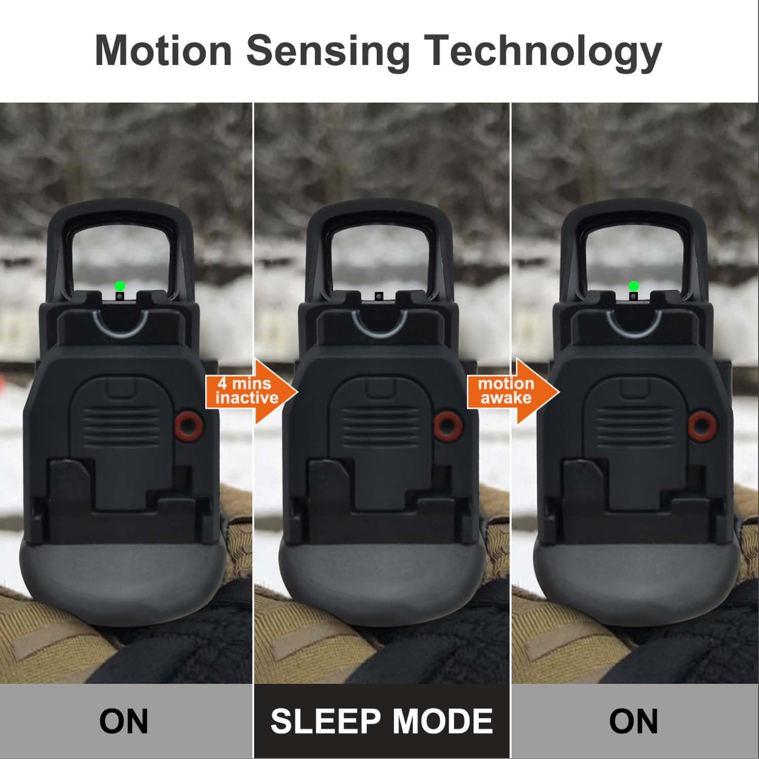 GOWUTAR HHC17G Micro RMSc Green Dot Sight Side-Battery Loading Shake Awake 3 MOA Optical Reflex Sights w/Picatinny Mount