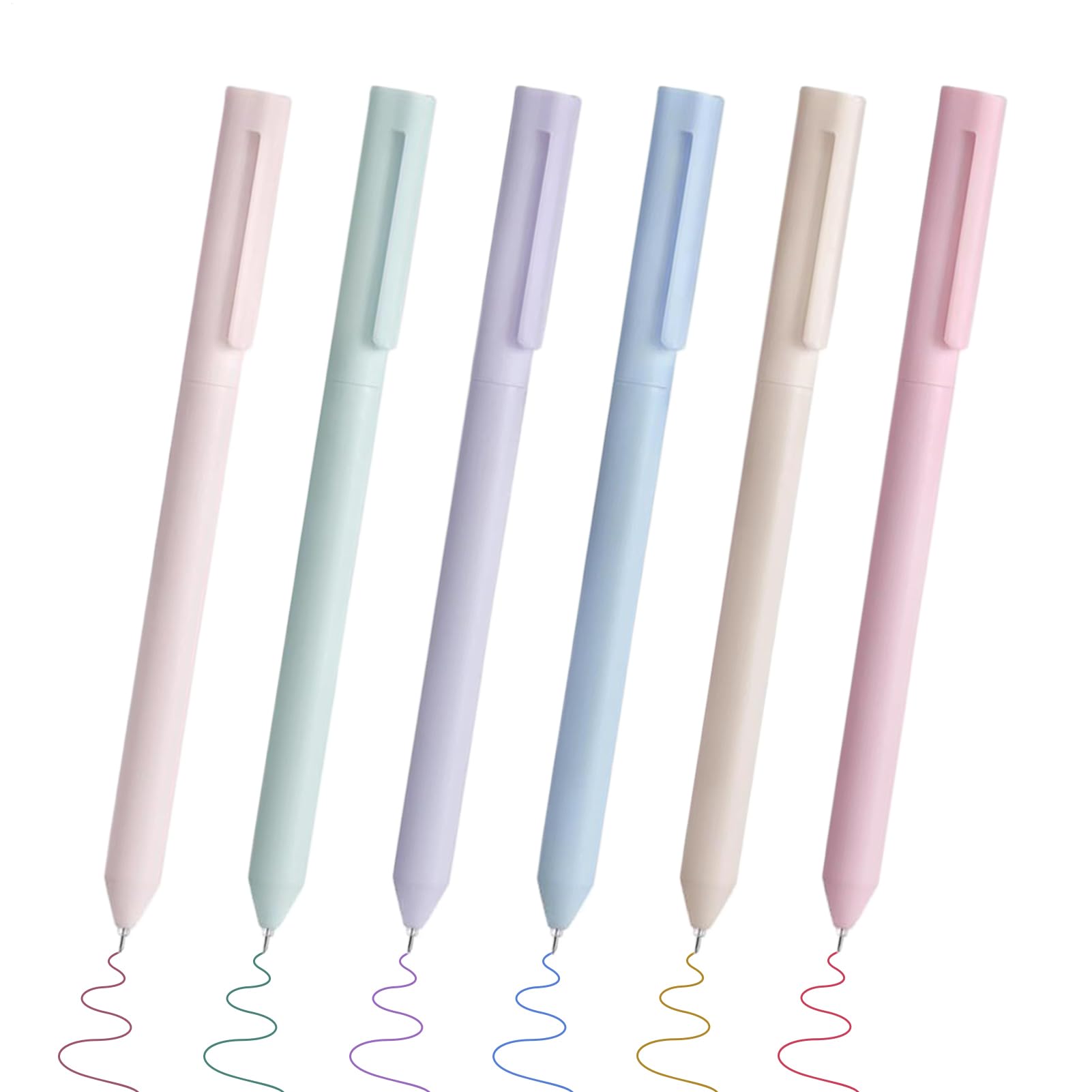 Generisch Gel Pen Set, 6 Pieces Colour Ink Pens, Stationery Retro Water Pen for Doodling, Drawing, Learning, Daily Use at School, Home and Travel