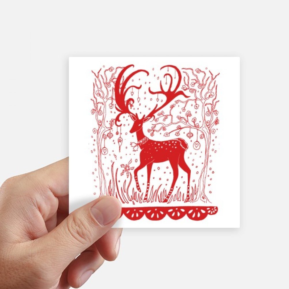 Autocollant cerf rouge cartoon pour égayer votre espace de travail