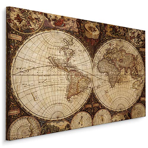 Muralo Mappa del mondo 100 x 70 cm Quadro su tela