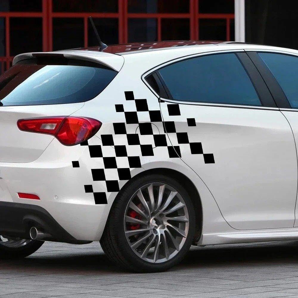 Decalcomanie per Auto Adesivi per Pellicole in Vinile per Porte Laterali Auto Racing Sport Grafica Decorazioni in PVC Decalcomanie Auto SUV(Glossy White)