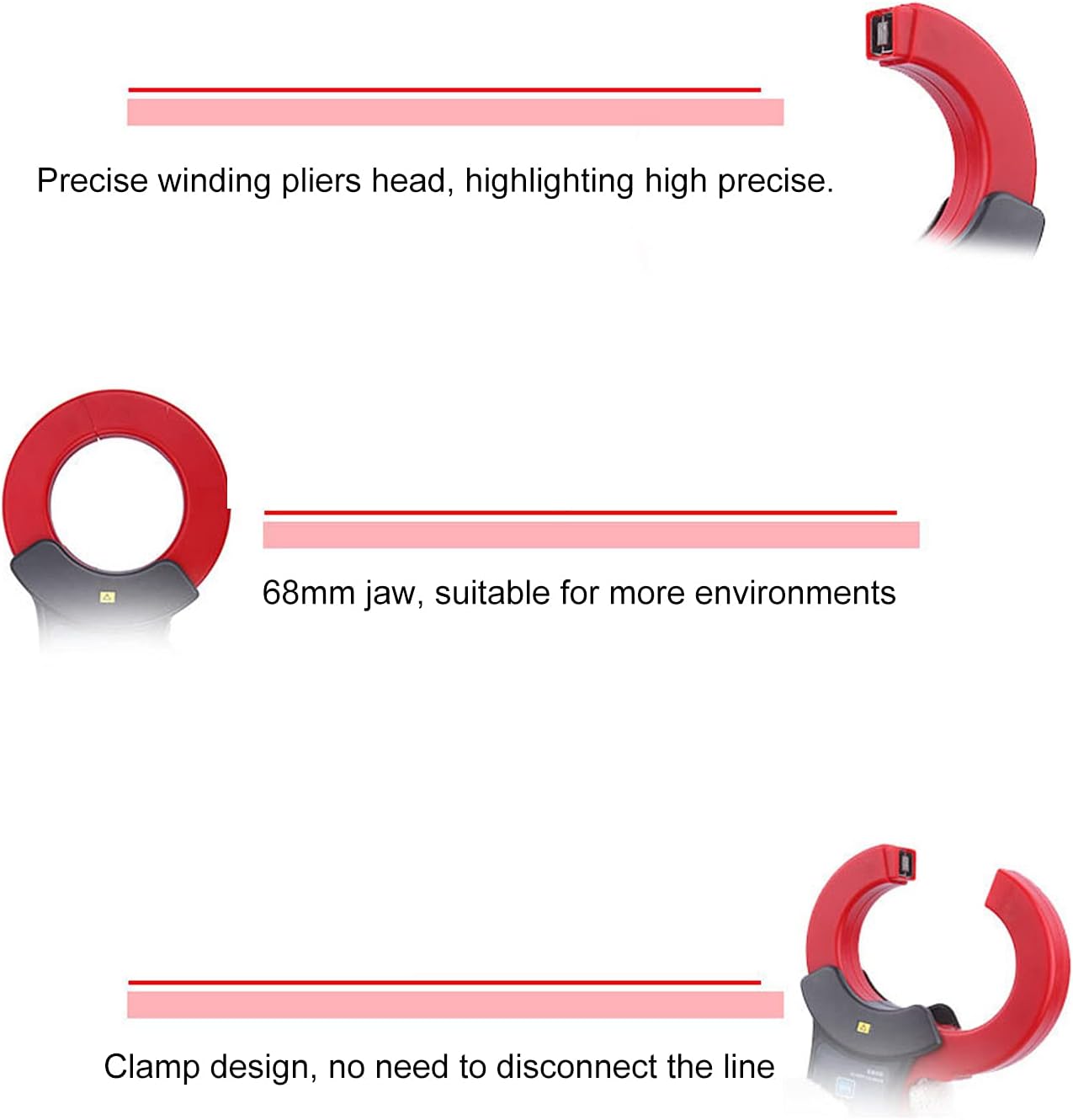 Eujgoov Leakage Current Tester, Digital Leakage Clamp Current Meter Ammeter with USB Interface, 68mm Jaws