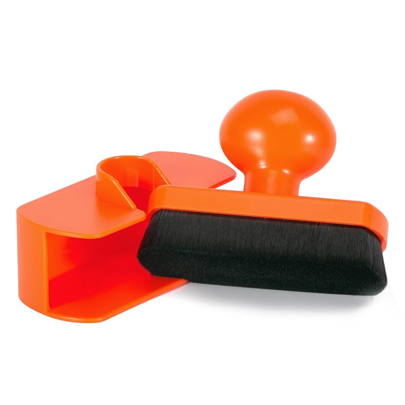 Escova Aplicadora de Brilho para Pneus UNIMEIX com Suporte para Armazenamento 9,1 x 7,6 cm Laranja
