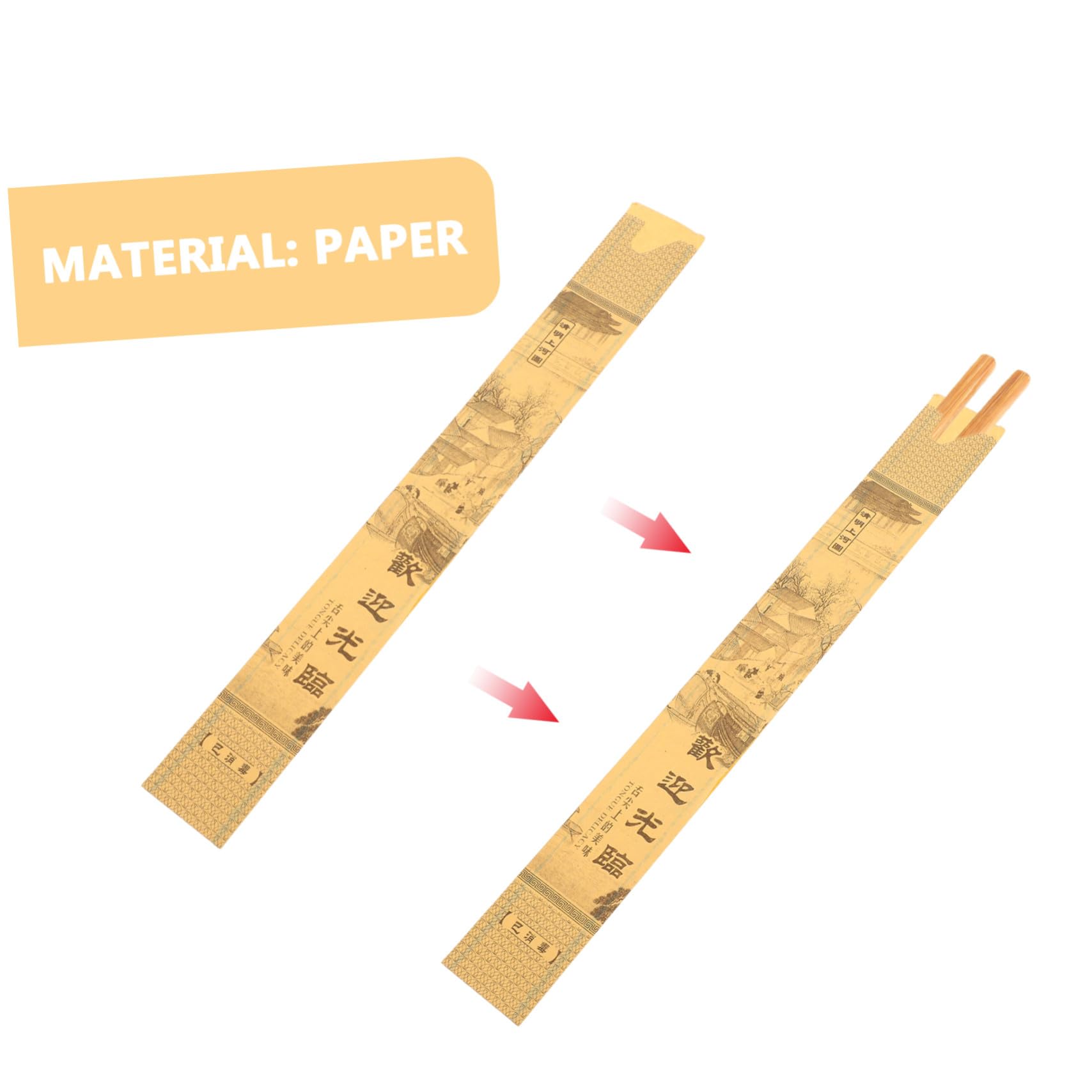 Amosfun Lot De 1 000 Pochettes en Papier pour Baguettes Style Japonais pour Couverts Fournitures De Cuisine Et De Restaurant