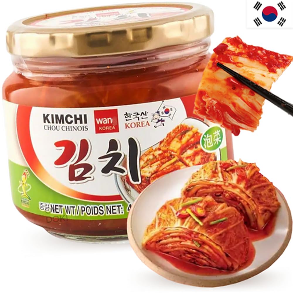 YIJIA | Kimchi Coreano Conservado Botella 410g – Una Delicia Fermentada Vegana y sin Gluten (3 Botella)