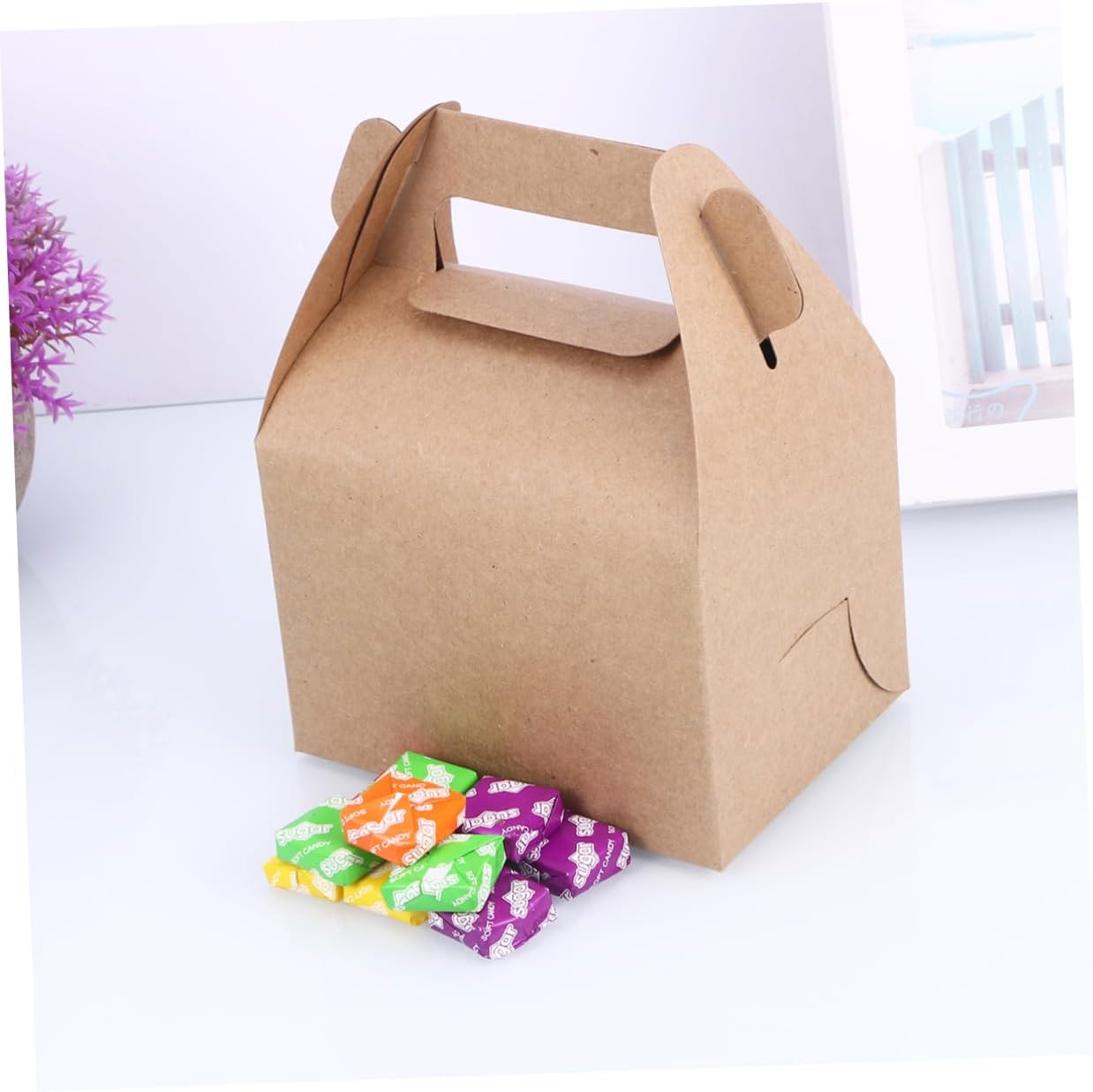 ORFOFE Krafts Paper Candy Bag Container 20pcs Khaki Box for Xmas