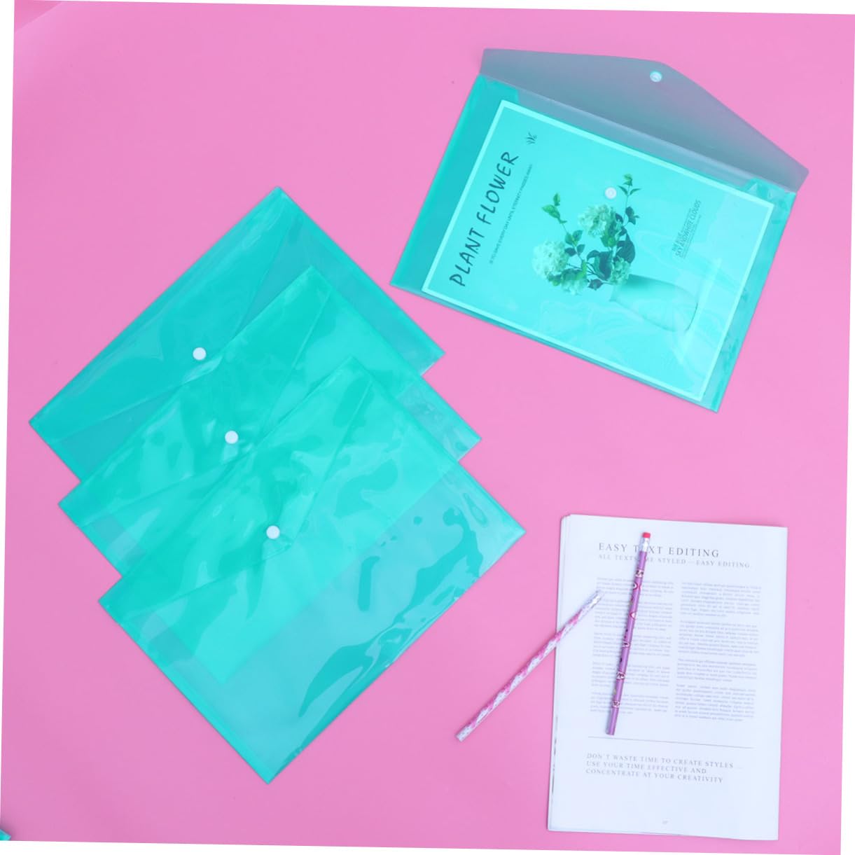 12pezzi Cartellina Portadocumenti in Plastica Pp Bottone Borsa Porta Documenti Organizer Per Casa Ufficio Scuola