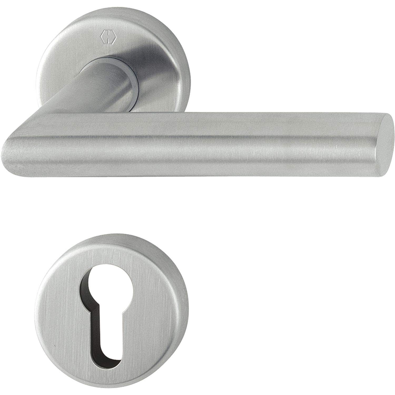 HOPPE3529444 Amsterdam FH Handle Set Rosette, PZ, 40-45, matt Stainless Steel