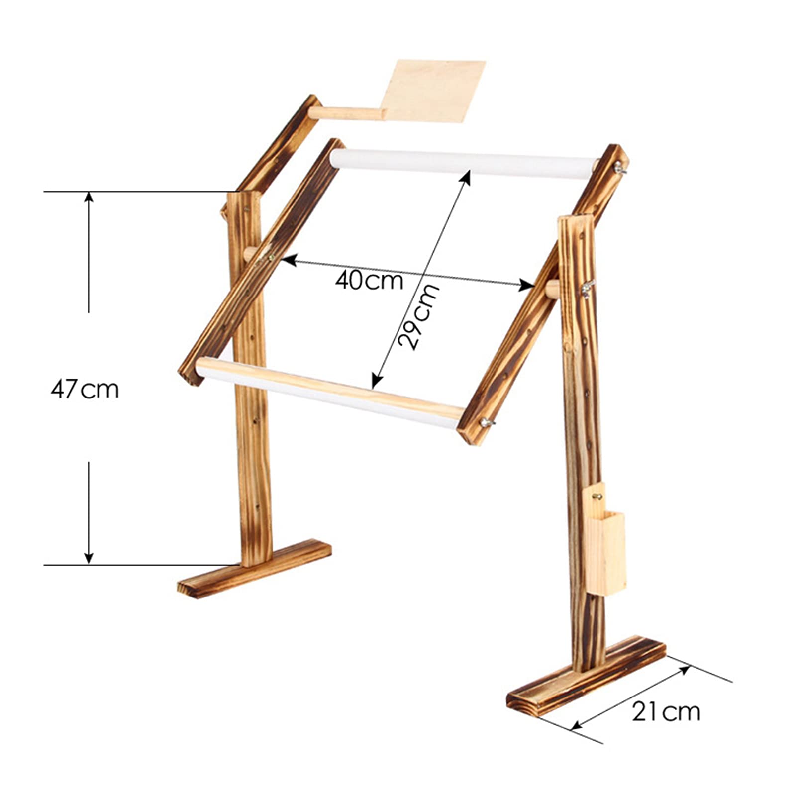 Generic Supporto per Punto Croce, Supporto per Ricamo, Supporto in Legno con Superficie Lucidata a Mano per Lavori di Cucito, Stanza Creativa, Laboratorio Did, Marrone