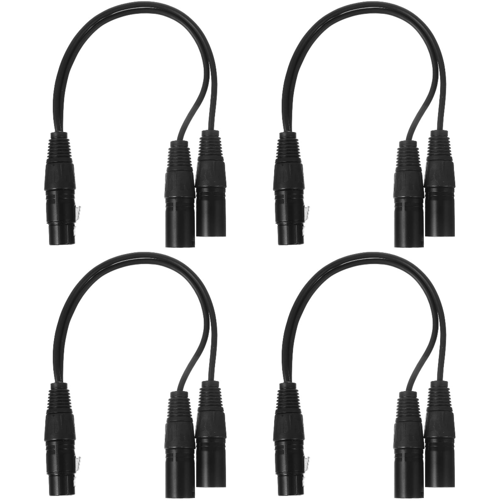 VILLCASE 4 Stück Xlr Y Splitter Kabel Männlich Weiblich Hochwertiges Mikrofon Audiokabel für Mixer Recorder Bühnenperformances mit Hoher Störfestigkeit Langlebigem Design