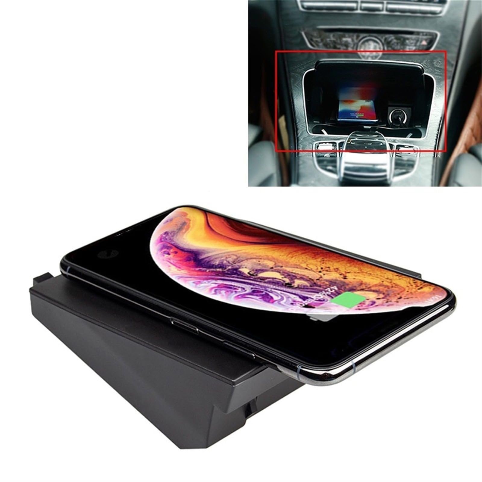 Ładowarka samochodowa Qi Standardowa ładowarka bezprzewodowa 10 W Szybkie ładowanie, do, for Mercedes-Benz, C GLC 2015 2016 2017 2018 2019