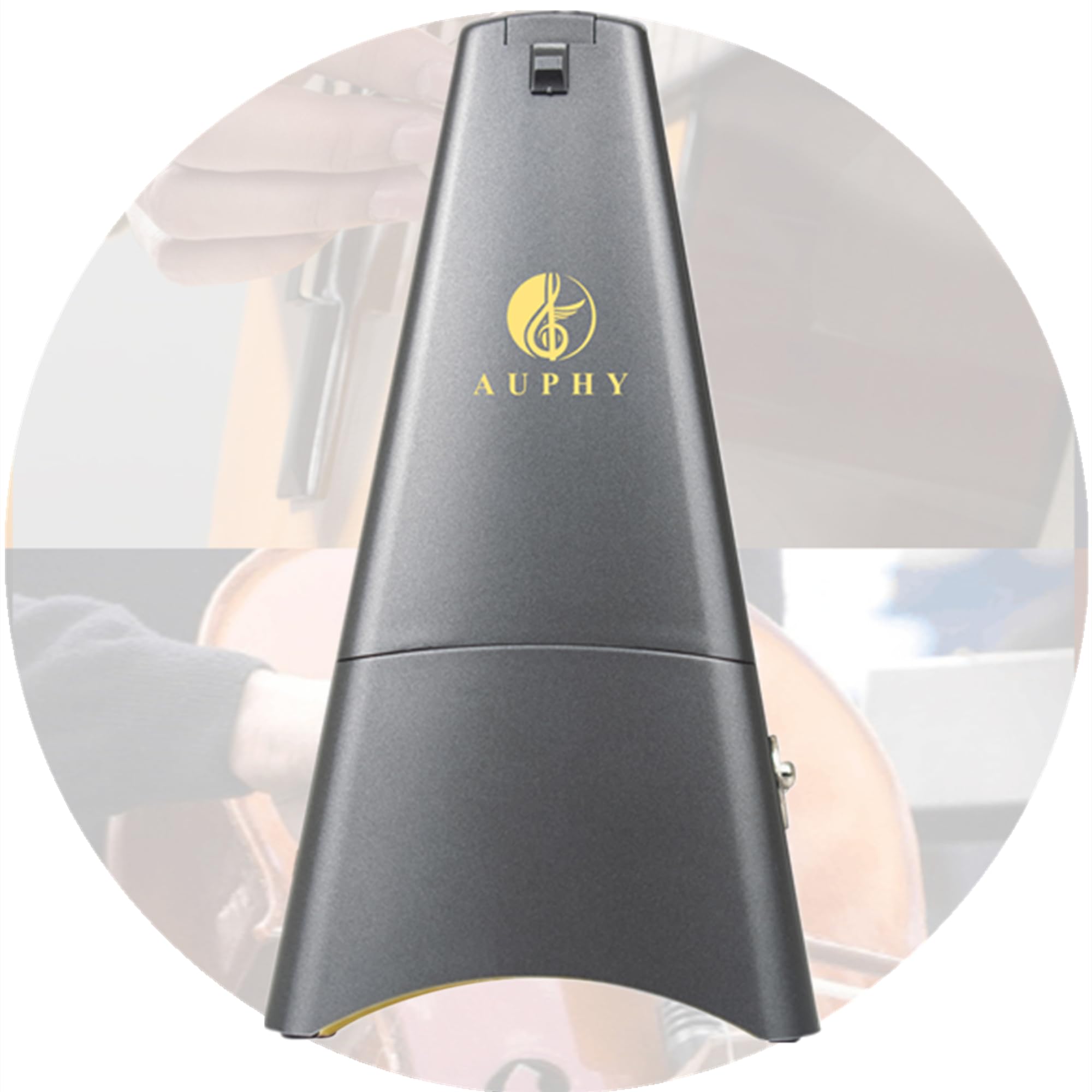 AUPHY Mechanical Metronome with Accent Bell, Classic Shape, Accurate Beat, Multiple Beat Modes, Suitable for Piano Guitar Drums Violin Saxophone etc(Matte Black)