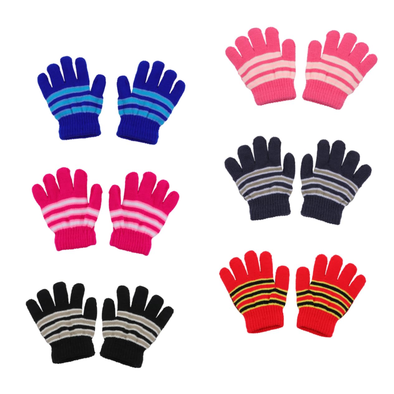 NOLITOY Warm Boys and Girls Gloves 6 Pairs Winter Mittens for Snow and Cold Weather