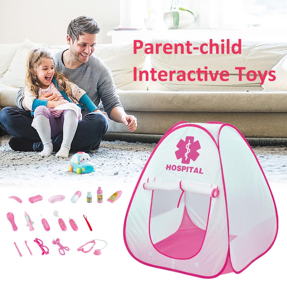 Hylukon Doctor Kit for Toddlers 3-5, Dentist Kit with Pretend Play Set of Teeth and Dental Accessories, Pretend Dentist Play Set, Christmas Birthday Costume Role Play Dress Up Gift for Boys Girls