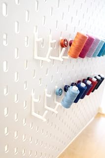 20x Garnrollenhalter für IKEA SKÅDIS Lochwand – Nähgarnhalter Set für Garnrollen & Spulen – SKADIS Zubehör zur Nähgarn Aufbewahrung - Weiß