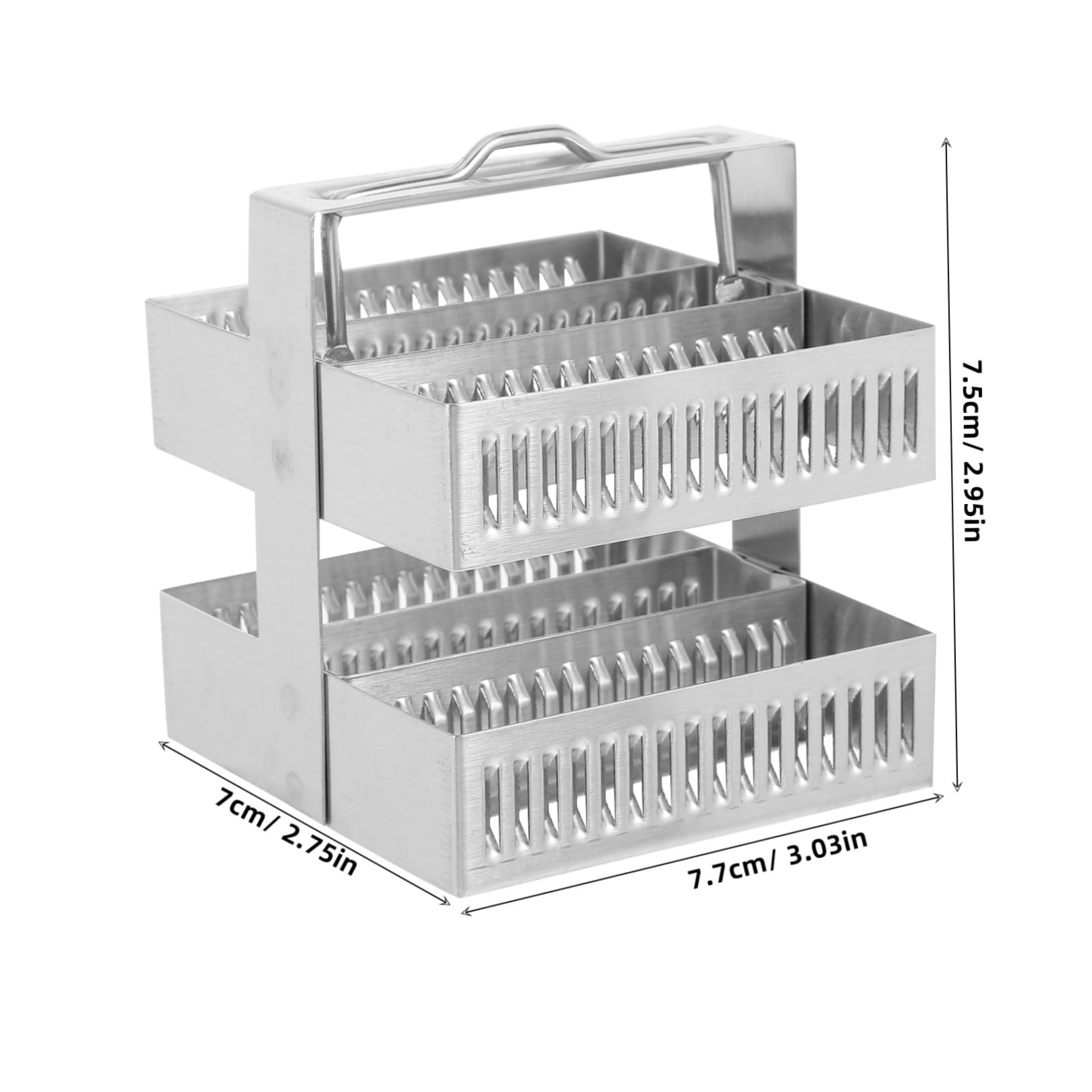 Ciieeo Stainless Steel Staining Rack Compact Slide Storage for Lab Multi-operational Microscope Accessory