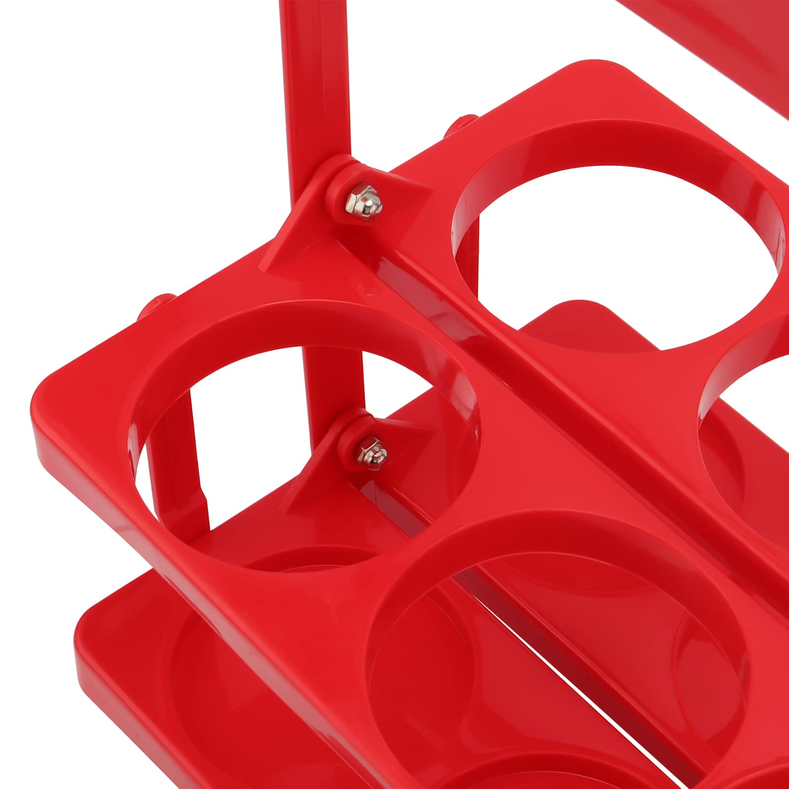 KEILEOHO Lot de 3 porte-gobelets pliables en plastique avec poignée pour 6 tasses, pour conducteurs, maison, bar, restaurant, rouge