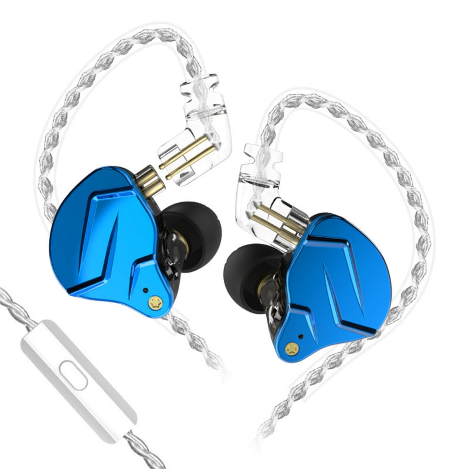 Audífonos Intraurales con Micrófono Sonido Estéreo Audio de Alta Definición Auriculares Intrauriculares con Bajos Profundos Auriculares, Azul Brillante, con Micrófono