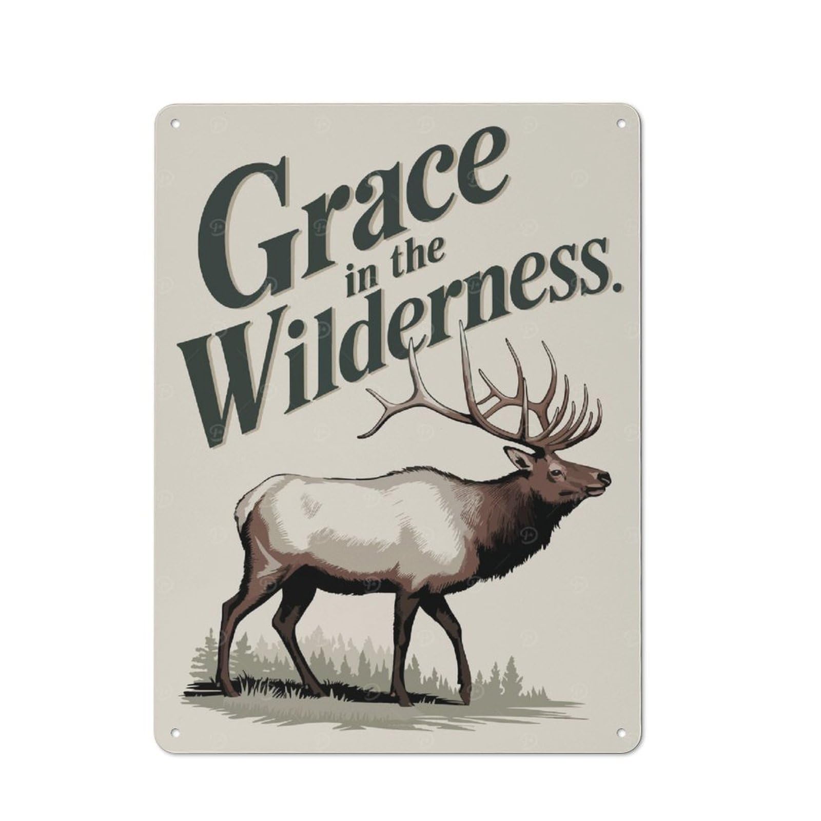 Country Grace in The Wilderness Farmhouse Metal Sign 40x30cm, Farmhouse Wall Decor for Dining Room, Cafe, Entryway Or Family Room