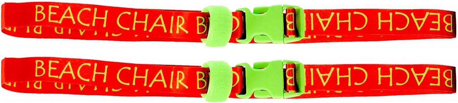 Beach Chair Buddy Towel Straps (2-Pack) - Patented Adjustable Length with Side Release Buckle Clip and Accessory Loop for Beach, Pool, Boat, Resort, or Cruise